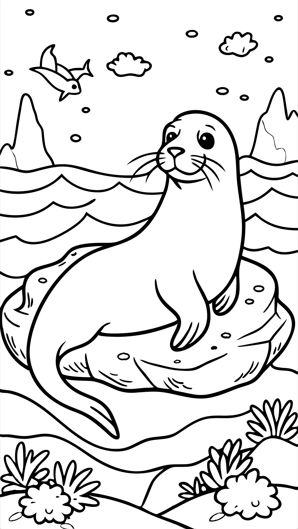 sea lion coloring page